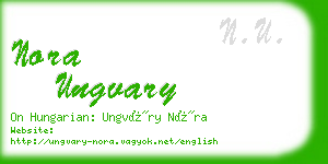 nora ungvary business card